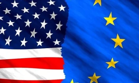 USA - EUROPE flags